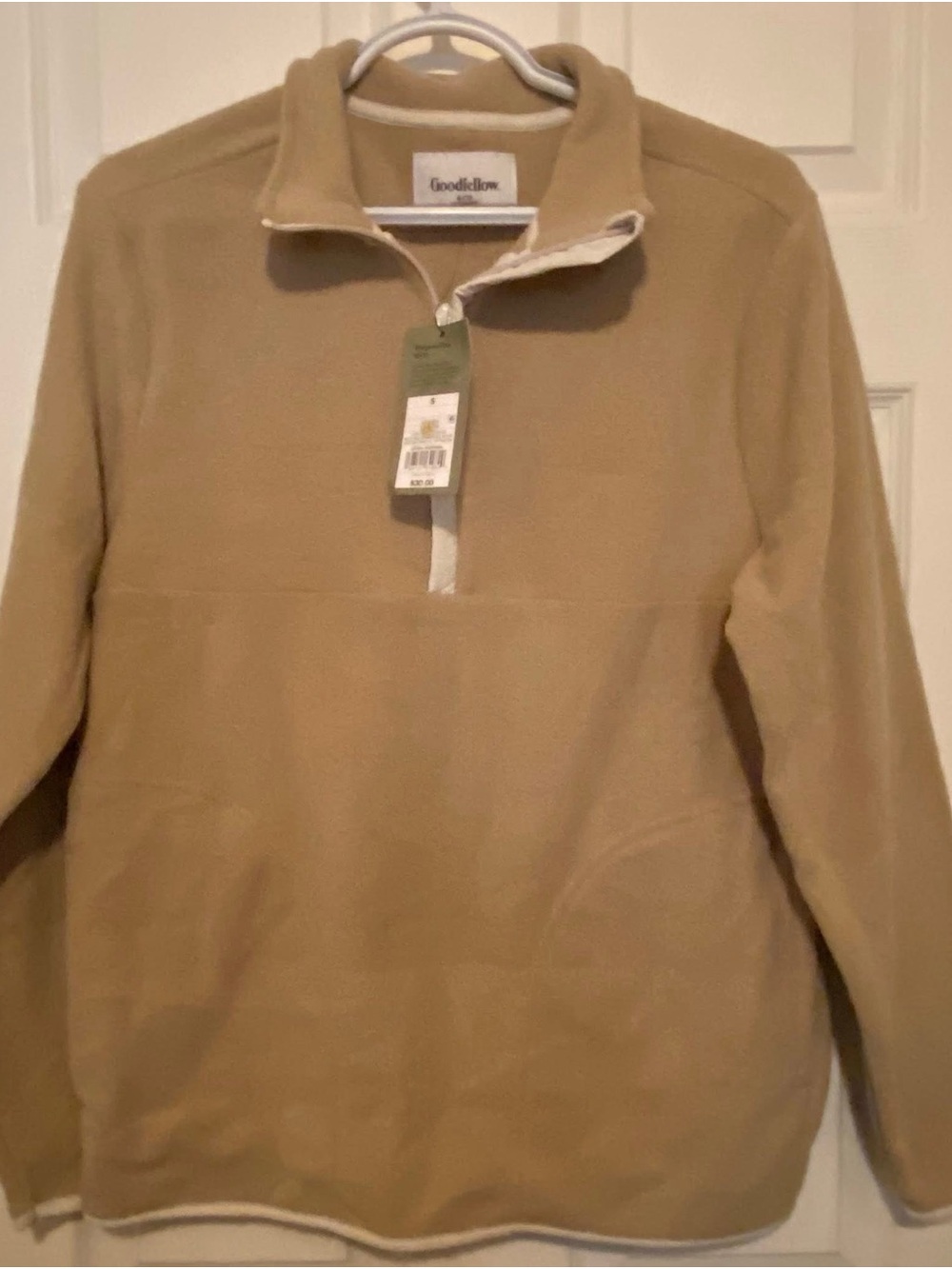 Goodfellow & Co Men’s Tan Half-Zip Fleece Pullover